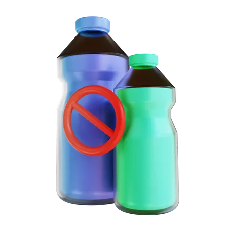 No Plastic Bottle  3D Illustration