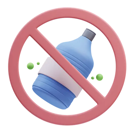 No Plastic Bottle 3D Icon