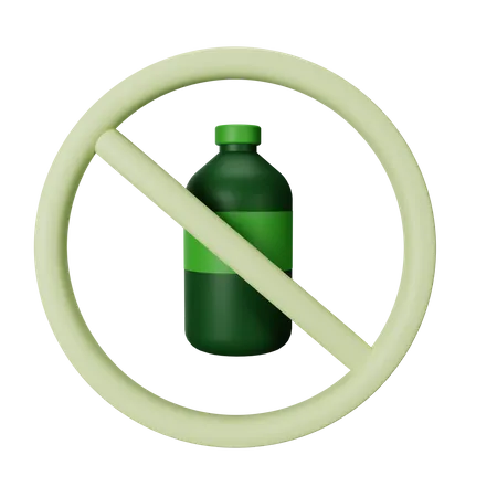 No Plastic Bottle 3D Icon