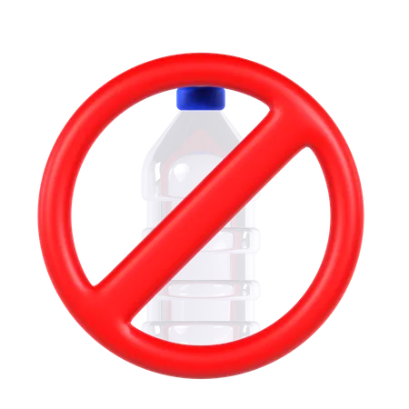 No Plastic Bottle 3 D Icon Good For Ecology Design 3D Icon
