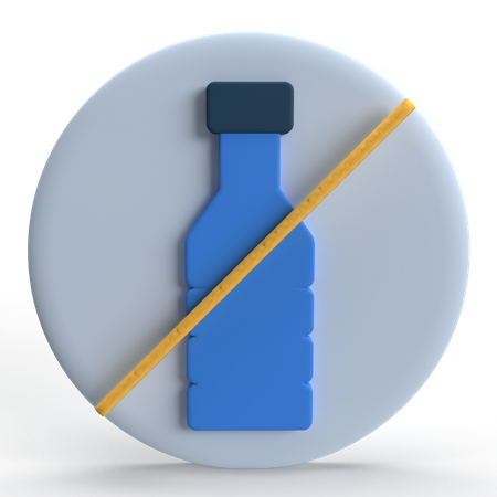 No Plastic Bottles  3D Icon