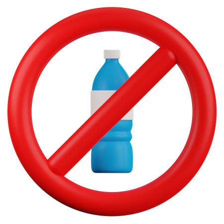 No Plastic Bottles  3D Illustration