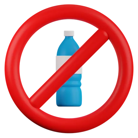 No Plastic Bottles  3D Illustration