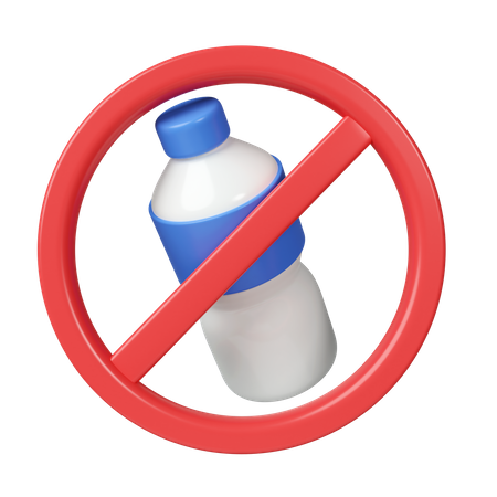 No Plastic Bottles  3D Icon