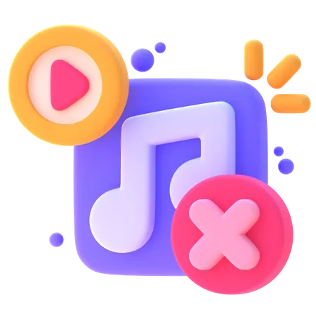 No Playlist  3D Icon