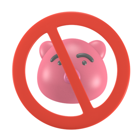 No Pork 3D Icon