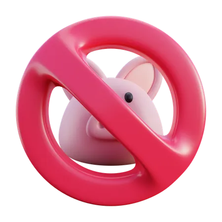 No Pork Icon Sign 3D Icon