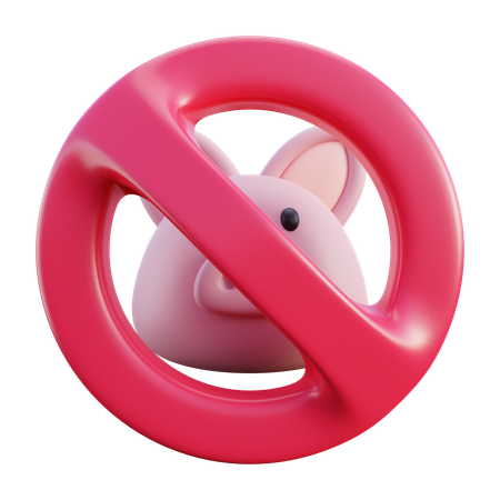 No Pork Sign  3D Icon