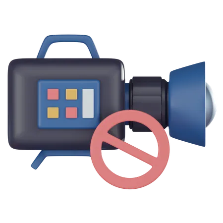 No Record Icons Explore The Forbidden Realms Of Video Photo And Phone Recording Perfect For Conveying The Importance Of Digital Privacy And Security 3 D Render Illustration 3D Icon