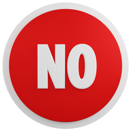 No Red Button  3D Illustration