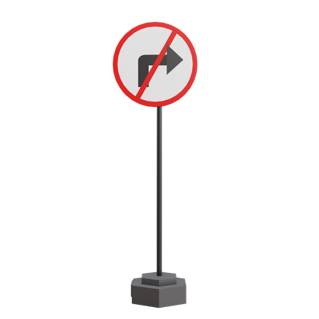 No Right Turn  3D Icon