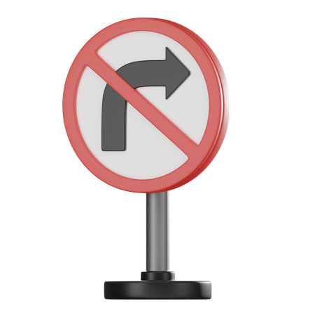 No right turn  3D Icon