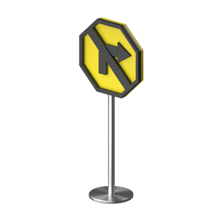 No Right Turn  3D Illustration