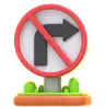 No Right Turn Sign