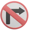 No Right Turn Sign