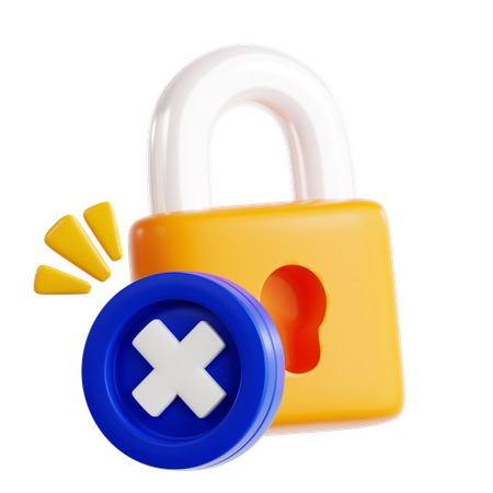 No Security  3D Icon