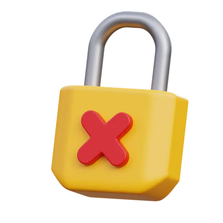 No Security Padlock  3D Icon