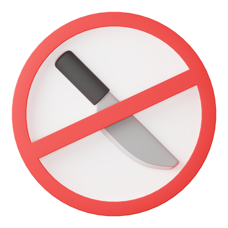 No sharp weapons  3D Icon
