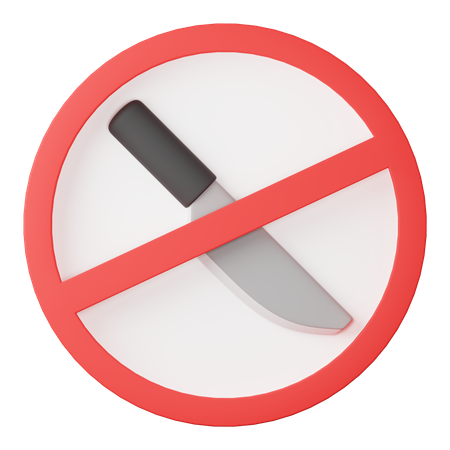 No sharp weapons  3D Icon