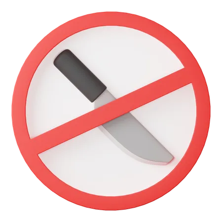 No sharp weapons  3D Icon