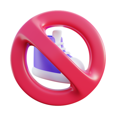 No Shoe Sign  3D Icon