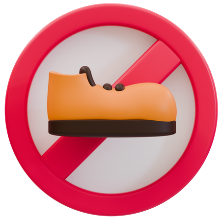 No Shoes Allowed Signage  3D Icon