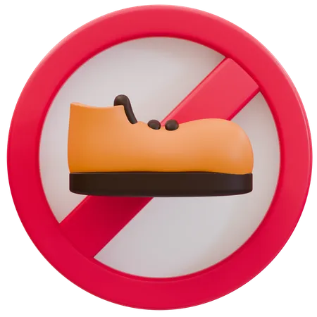 No Shoes Allowed Signage  3D Icon