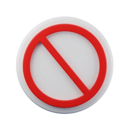No sign 3d icon  3D Icon