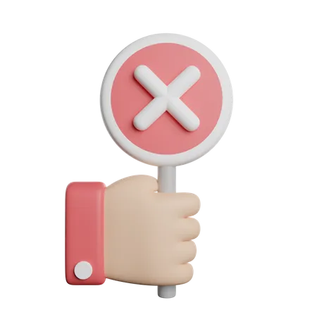 No Sign Reject Cross 3D Icon