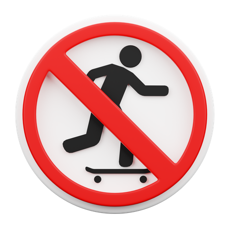 No andar en patineta  3D Icon