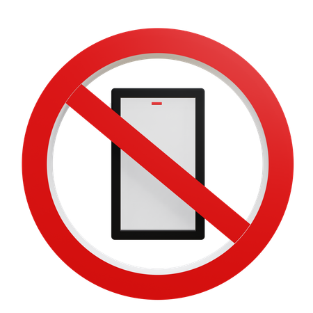 No Smartphone At A Library  3D Icon