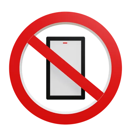 No Smartphone At A Library  3D Icon