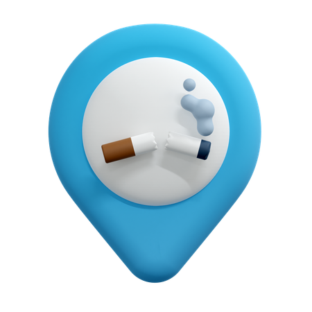 No Smoking Location Pin  3D Icon