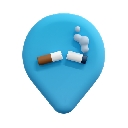 No Smoking Location Pin  3D Icon