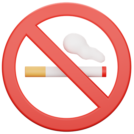 No Smoking Sign 3D Icon