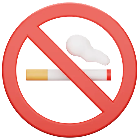 No Smoking Sign 3D Icon