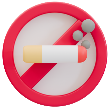 No Smoking Sign, Health Awareness Campaign  3D Icon