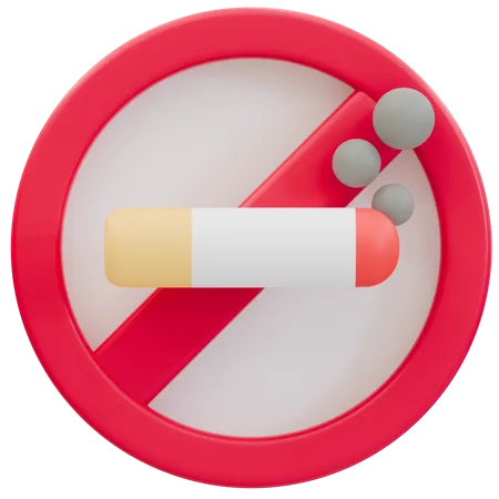 No Smoking Sign, Health Awareness Campaign  3D Icon