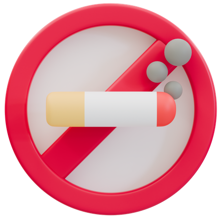 No Smoking Sign, Health Awareness Campaign  3D Icon