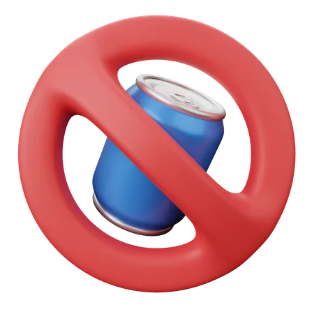 No Soft Drinks 3 D Illustration 3D Icon