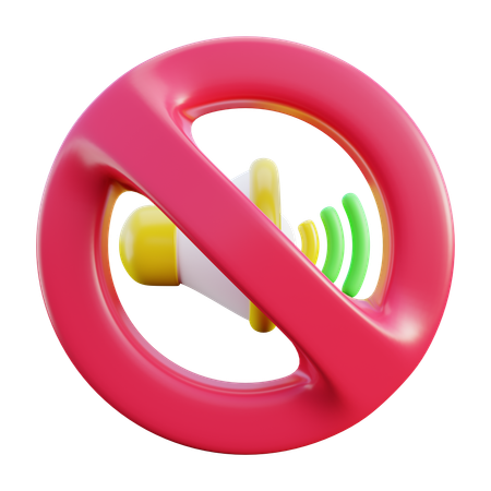No Sound Sign  3D Icon