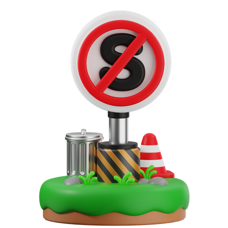 No Stop Sign  3D Icon