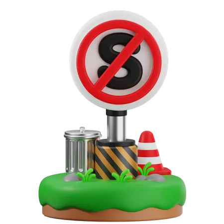 No Stop Sign  3D Icon