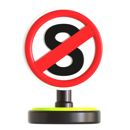 No Stop Traffic Sign  3D Icon