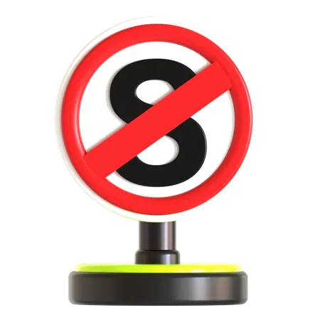 No Stop Traffic Sign  3D Icon