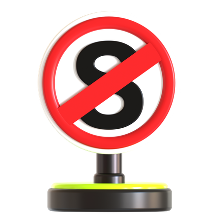 No Stop Traffic Sign  3D Icon