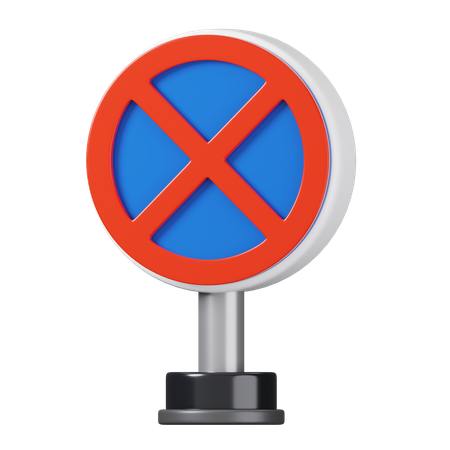 No Stopping Sign  3D Icon