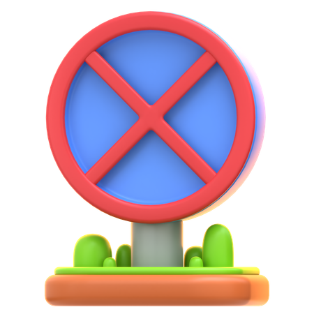 No Stopping Sign  3D Icon