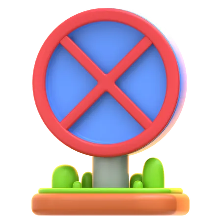 No Stopping Sign  3D Icon