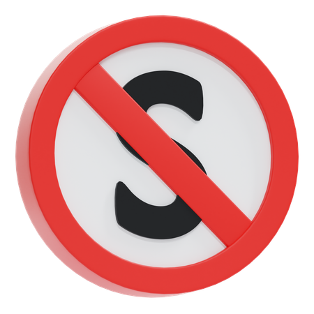 No Stopping Sign  3D Icon